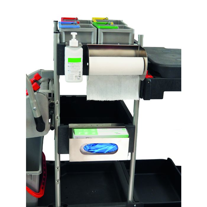 SUPPORT INOX POUR GANT,ROULEAU DE GAZES ET PRODUIT