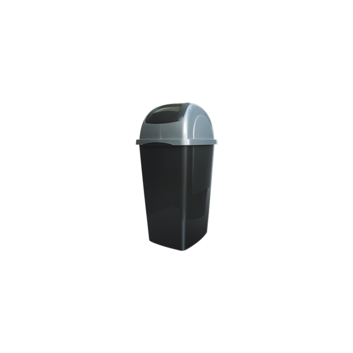 POUBELLE 40 LT GRIS AVEC COUVERCLE BASCULANT