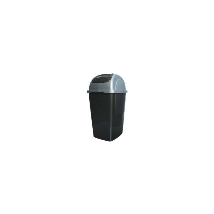 POUBELLE 60 LT GRISE AVEC COUVERCLE BASCULANT