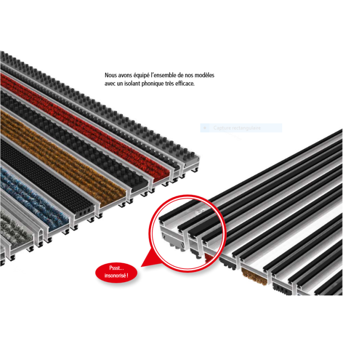 CARPET ALUMINUM RAIL 45 MM WITH BRUSH