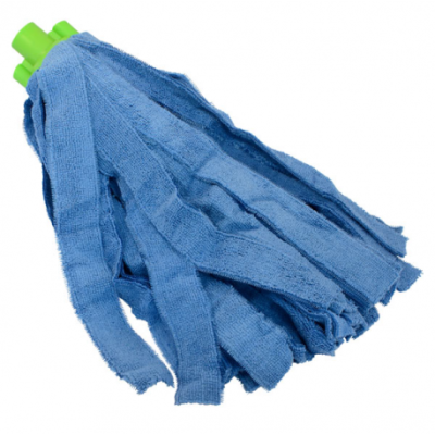 BLUE MICROFIBER MOP WITH BAND 180 GRAMS