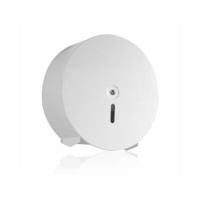 BIG-ROLL TOILET PAPER DISPENSER WHITE LACQUERED METAL