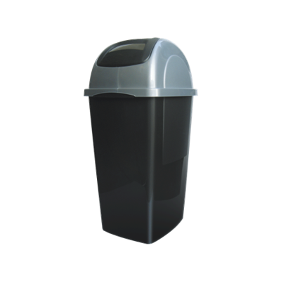 POUBELLE 40 LT GRIS AVEC COUVERCLE BASCULANT