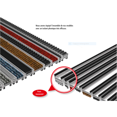 TAPIS RAIL ALUMINIUM 45 MM AVEC BROSSE